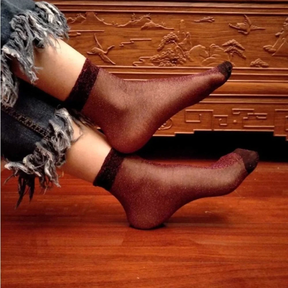 Red Glitter Stocking Socks